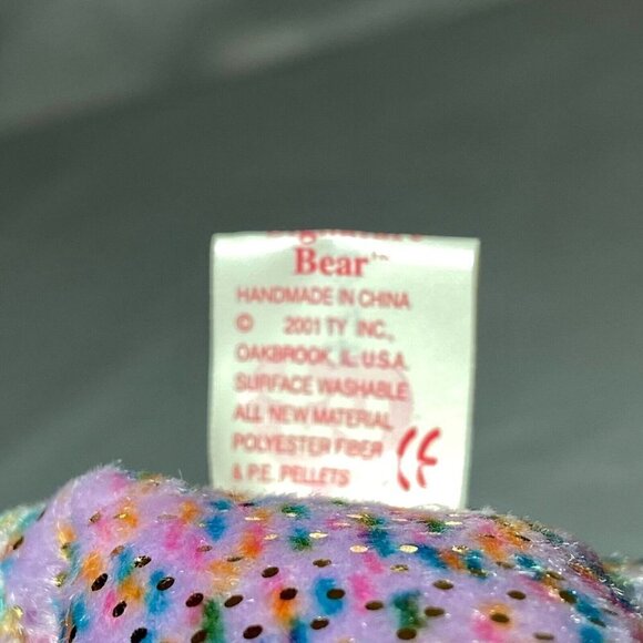 Ty Beanie Baby 2001 Signature Bear Retired P.E. Pellets MWMT 9th Gen Hang Tag - Picture 12 of 13